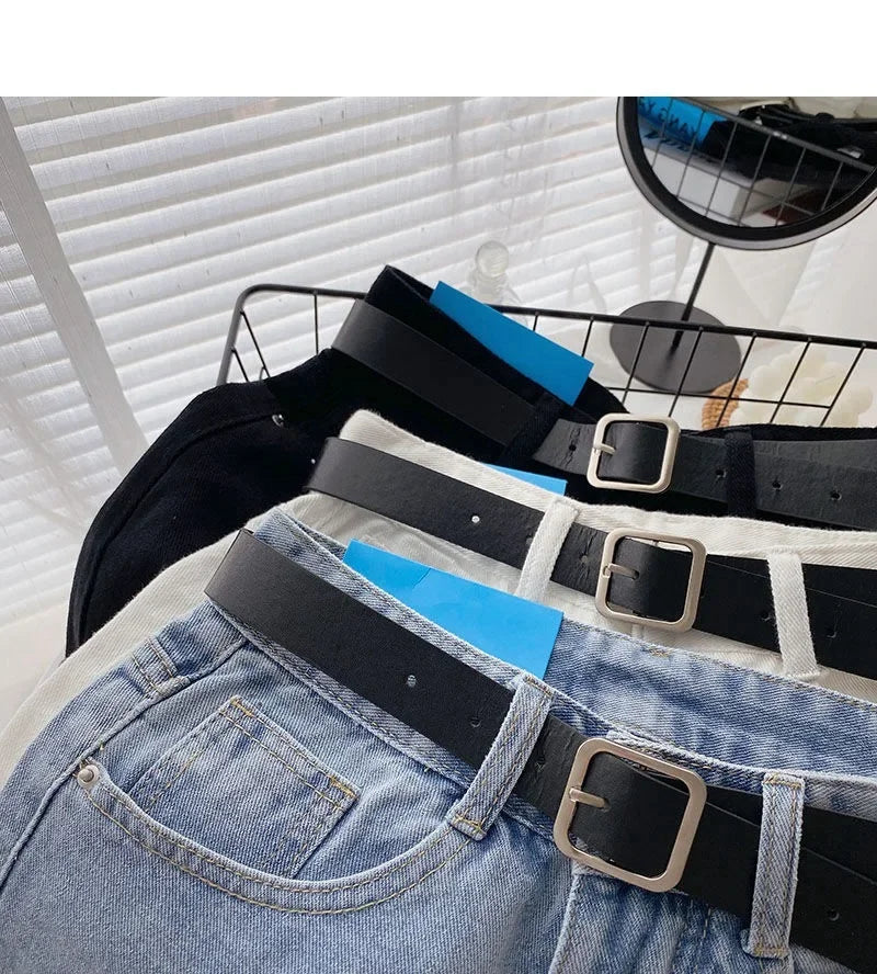 2022 New Spring Summer High-Waisted Slimming A- Line Denim Shorts Women's Loose-Fit Casual Heat Pants Rolled Edge Design