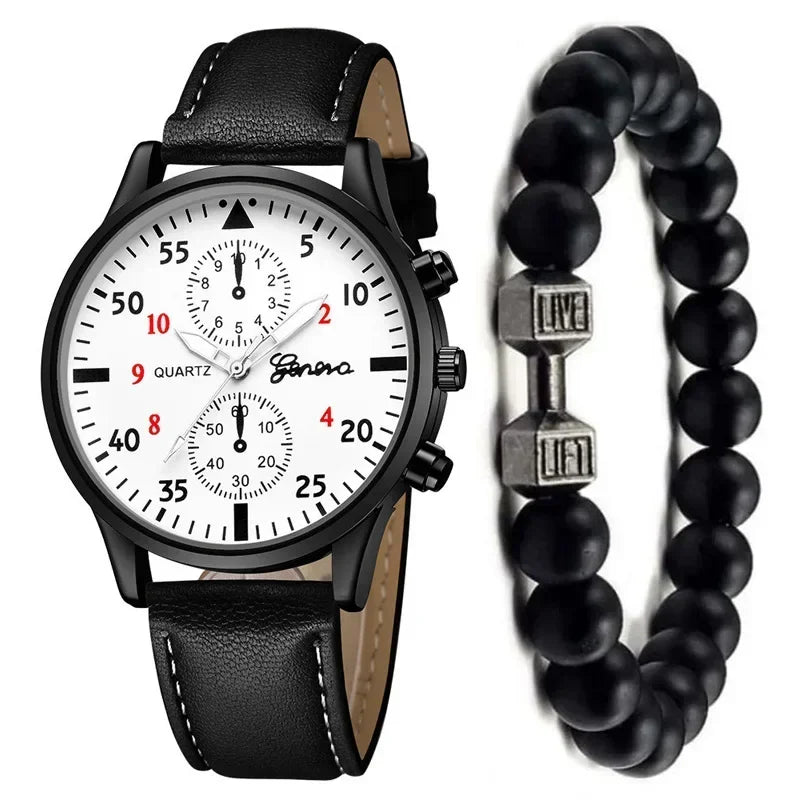 4/1pcs Men Watches Set Luxury Fashion Design Leather Watch Quartz Men Watch Clock Gift Montre Homme Relogio Masculino(no Box)