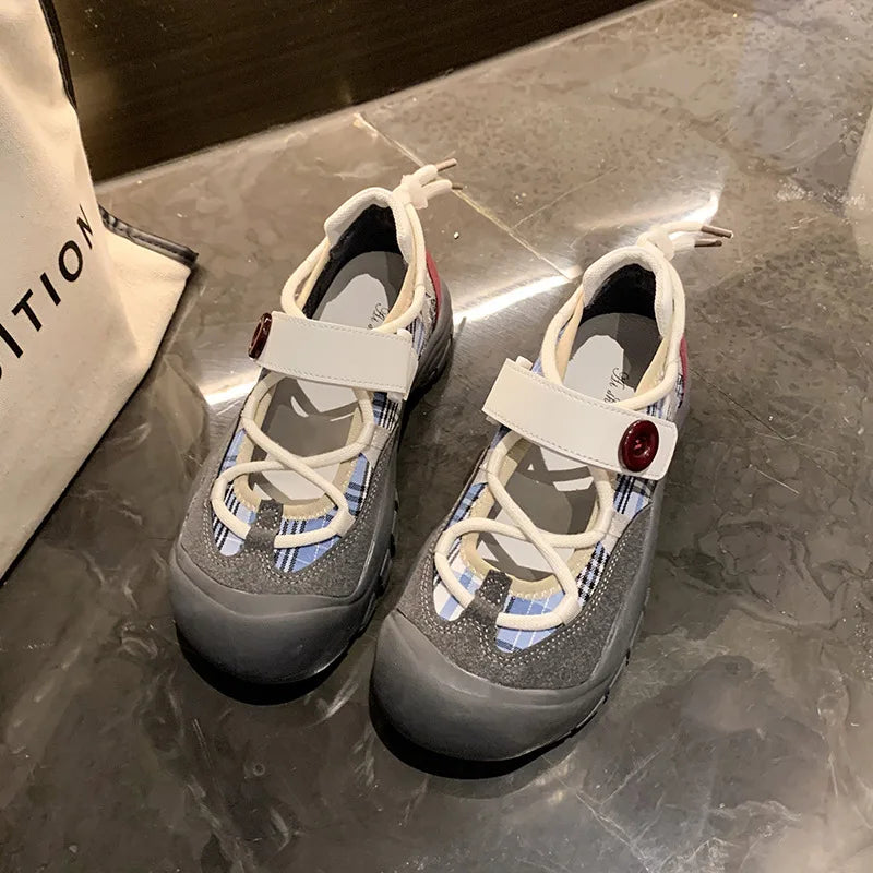 Student big head sports shoes for women all-match 2024 new spring and autumn ugly cute sneakers