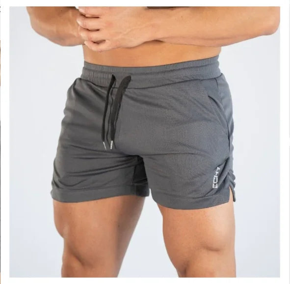 Summer thin mesh sports shorts men's breathable trend muscle fitness training three point pants running casual sports shorts