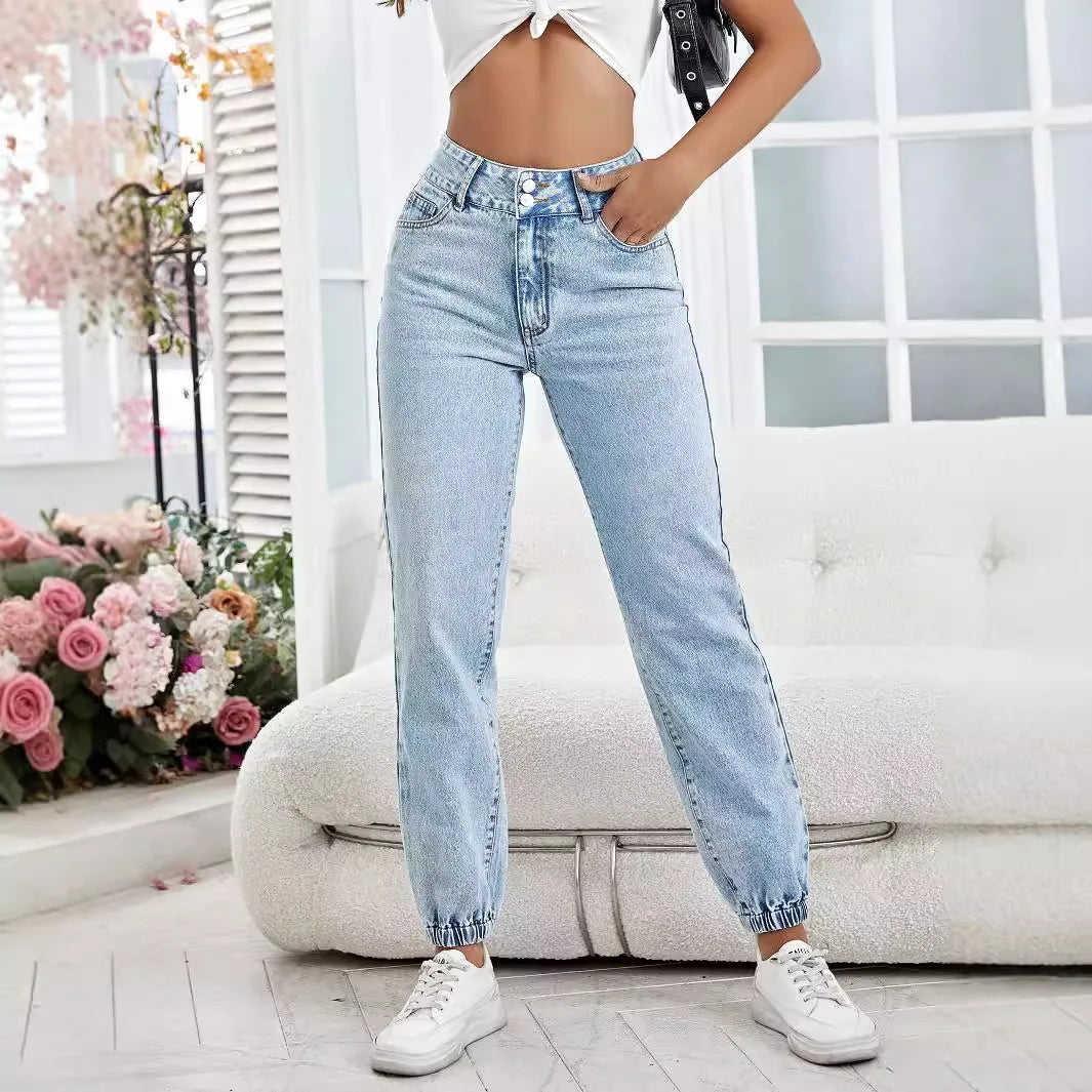 Jeans Women Pencil Pants Denim Mid Waist Zipper Fly Ankle Length Trousers Vintage Pockets 2024 Autumn Female Denims Streetwear