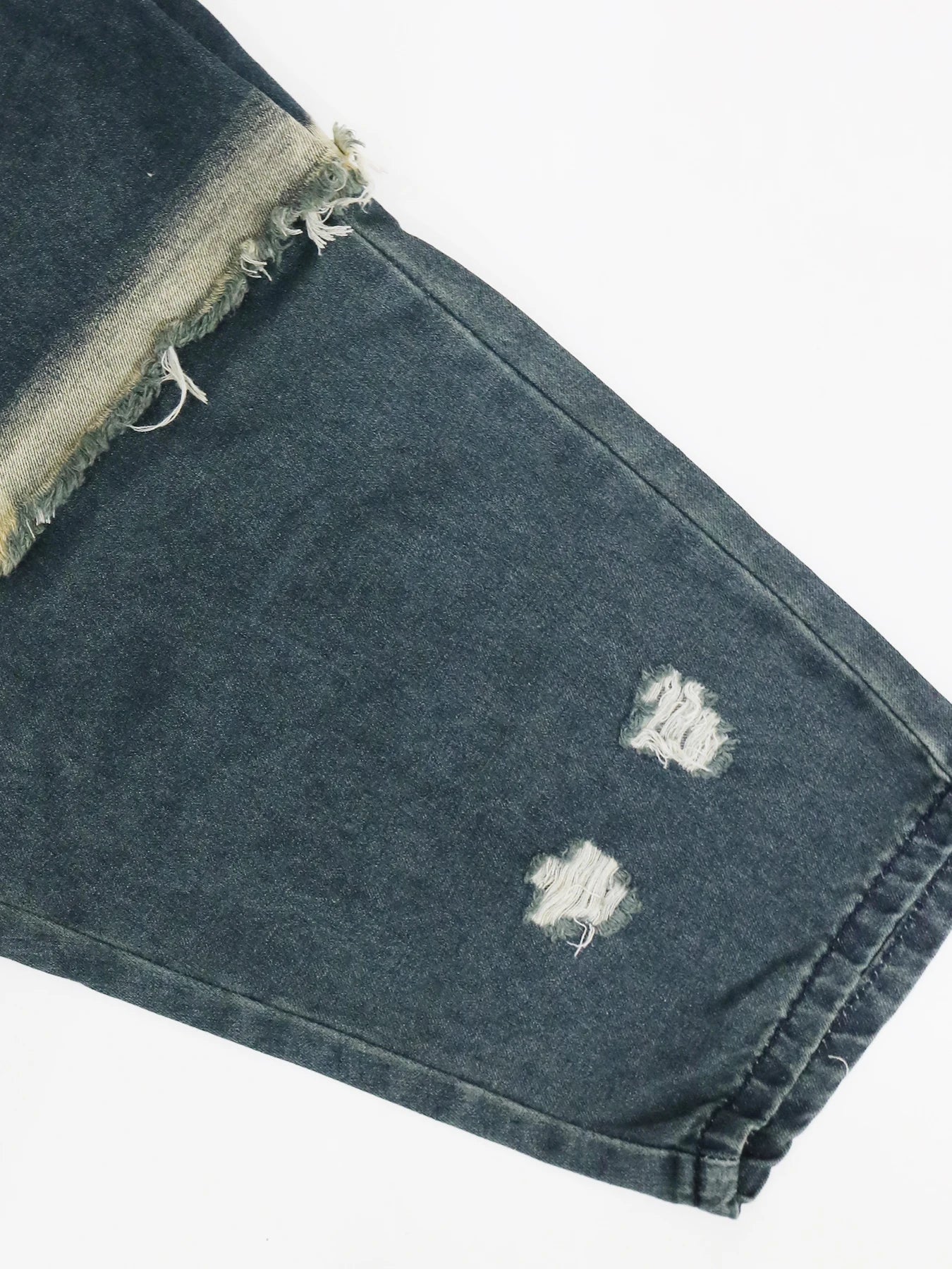 Jeans Women Harem Pants Hole Elastic Waist Tassels Washed Denim Pants Punk Y2k Streetwear 2025 Ripped Ankle Length Trousers