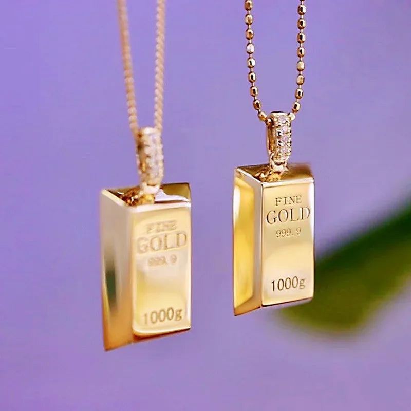 Luxury Soild 18K Gold Filled Pendant Charm Wedding Pendants Necklace For Women Bridal Party Choker Jewelry Gift