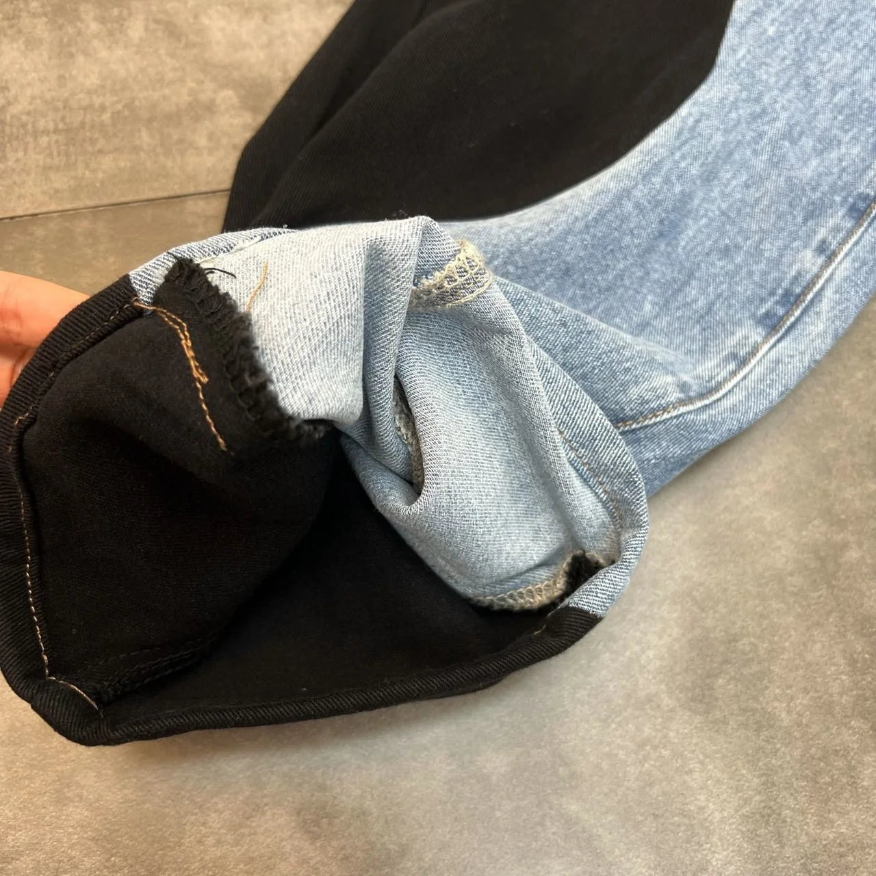 PREPOMP 2022 Summer New Arrivals Blue Denim Patchwork Long Pants Women Full Length Jeans Streetwear GF672