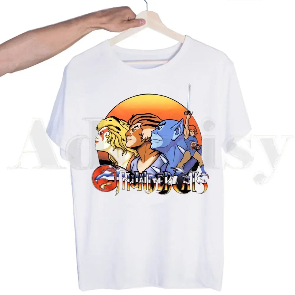 Thundercats Hip Hop Kawaii Cartoon T-shirts Top Tees Streetwear Harajuku Funny Tshirts Men Fashion Summer Tshirt