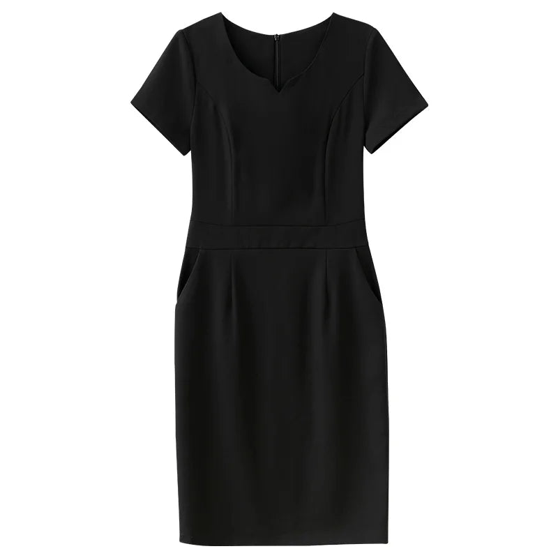 Summer Plus Size Women's Classy Fat mm Slimming Look and Flesh-Covering 100kg Work Clothes Elegant Summer Professional Dress