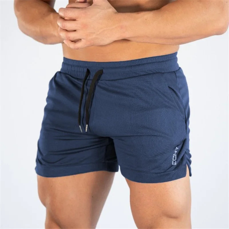Summer thin mesh sports shorts men's breathable trend muscle fitness training three point pants running casual sports shorts
