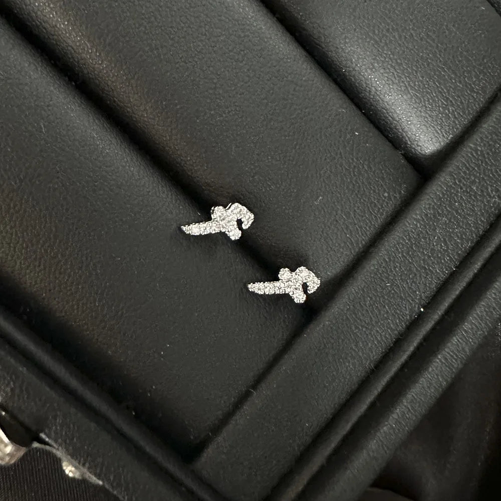 Arabic Love Letter Earrings for Women silver Plated AAA Zircon Earrings 2023 Luxury Aesthetic Jewelry Gift Wife Lover Jewelry