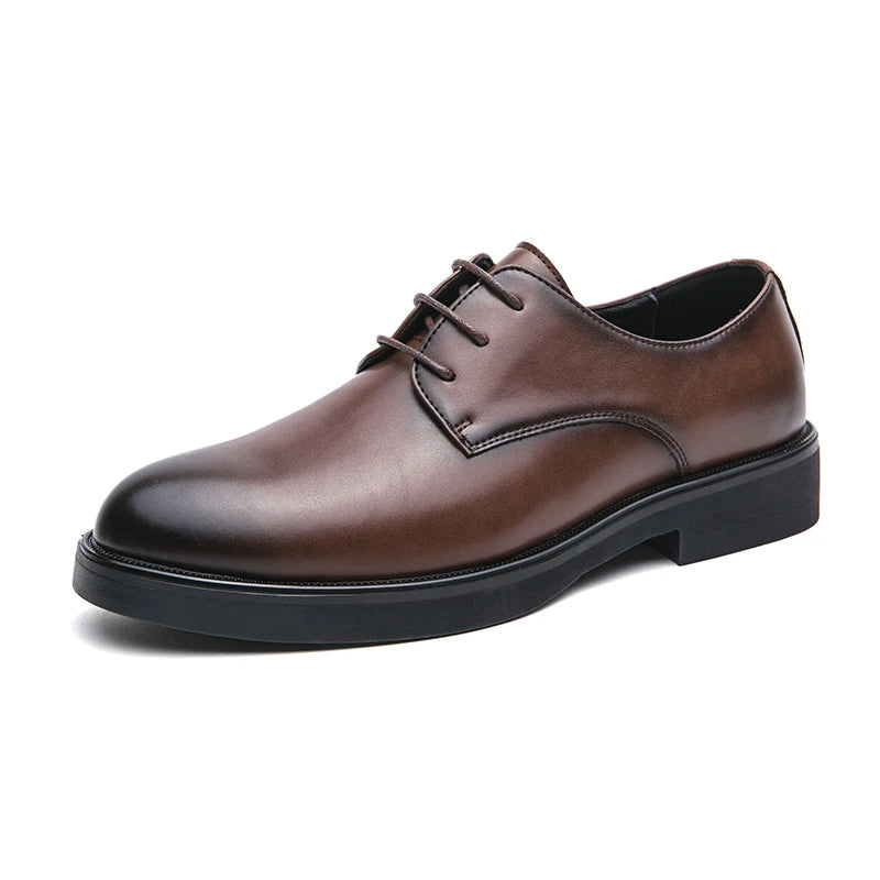 Lace-up Office Social Shoes Male Party Weeding Shoes Luxury Derby Dress Leather Men Shoes Men Spring/Autumn Formal Shoes For Men