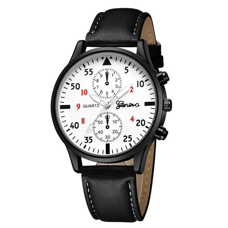 4/1pcs Men Watches Set Luxury Fashion Design Leather Watch Quartz Men Watch Clock Gift Montre Homme Relogio Masculino(no Box)