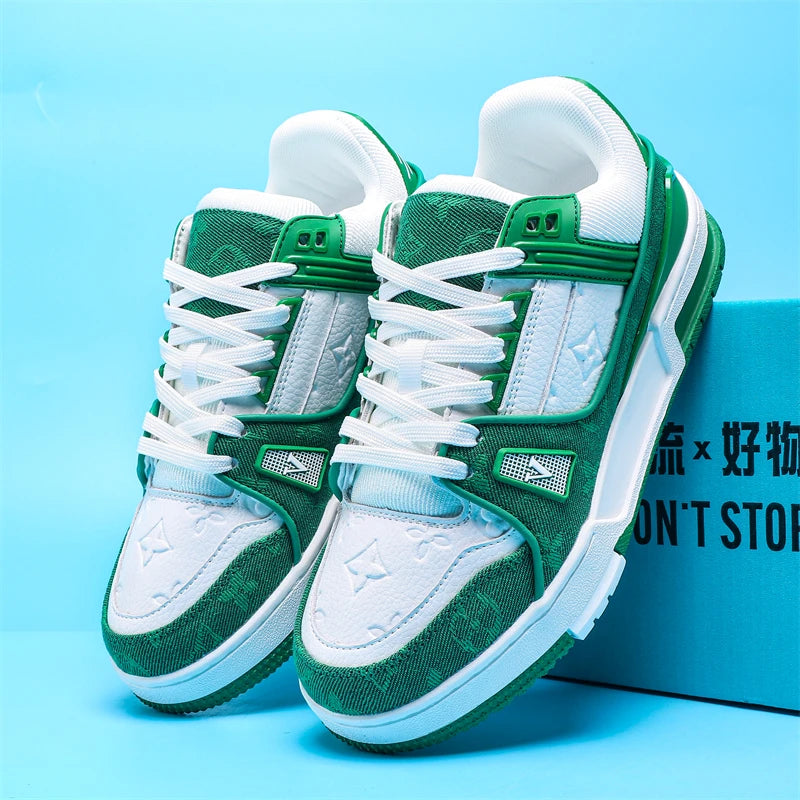 White shoes for men, all-match sneakers, thick-soled boys' pure white shoes, women's trendy shoes