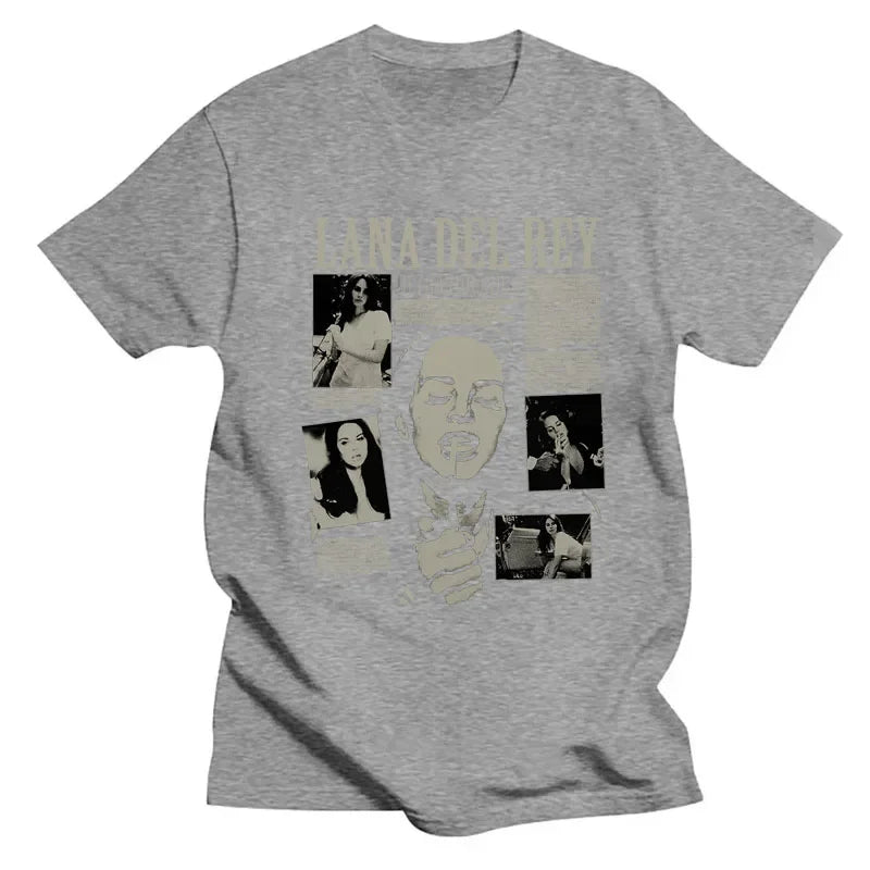 Singer Lana Del Rey Print T Shirt Men Women Fashion Hip Hop Streetwear Harajuku Short Sleeve Plus Size T Shirt Unisex Top