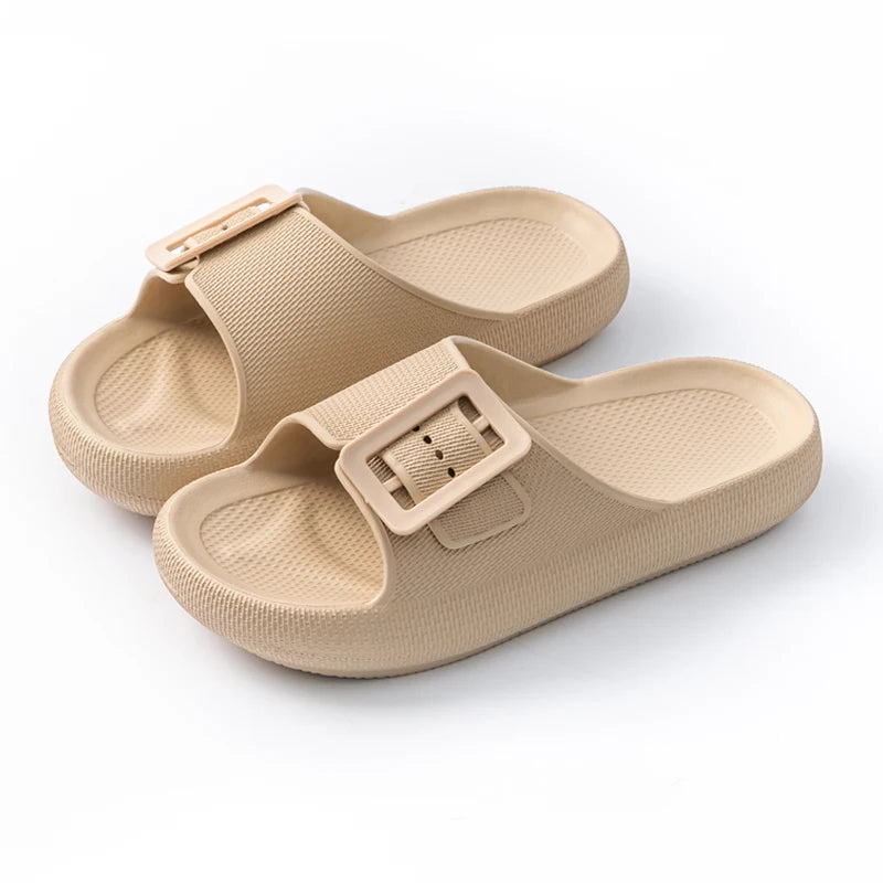 New Women's Thick Sole Flip Flops - Summer Outdoor Sandals , Lightweight EVA Beach Slides, Anti-Slip Shower Unisex Shoes
