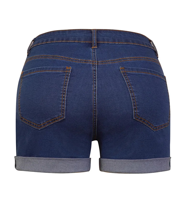 Denim Pant Women Mom Jeans Shorts Pants Bodycon High Waist Short Trousers Sexy Y2k Streetwear Elegant Splice Party Club Simple