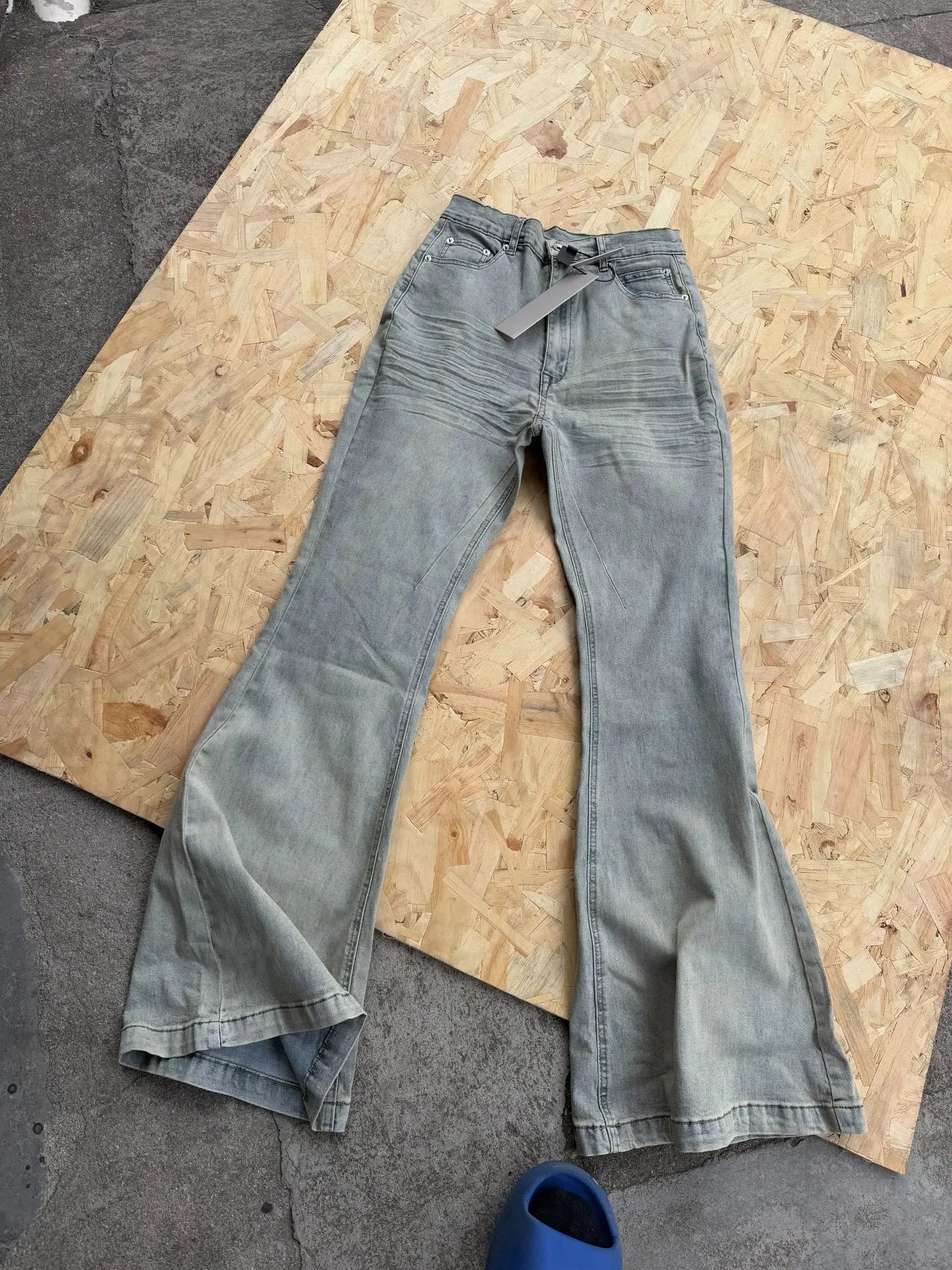 Brand New Rick Washed Blue Zipper Pocket Fit slim fit PANT Jeans Cotton Denim Pants Comfort Casual Jeans Size S M L XL #B4
