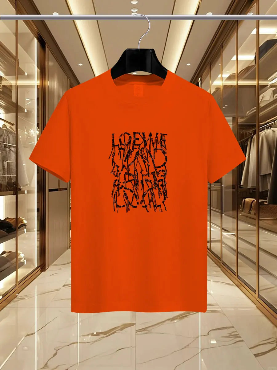 2025 Summer Luxury fashion LEW brand printed T-shirts, pure cotton round-neck casual and trendy Y2K high-end and high quality