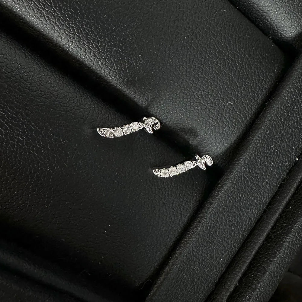Arabic Love Letter Earrings for Women silver Plated AAA Zircon Earrings 2023 Luxury Aesthetic Jewelry Gift Wife Lover Jewelry