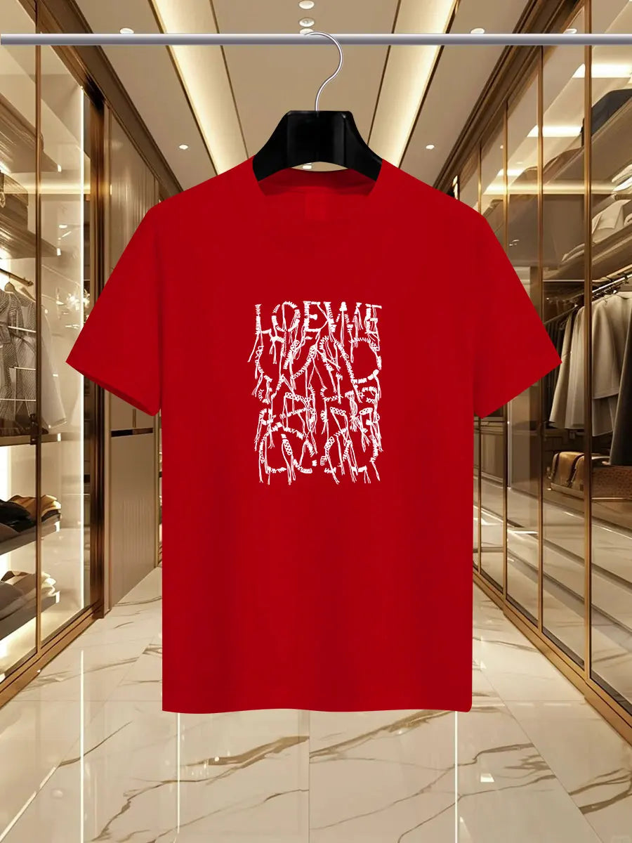 2025 Summer Luxury fashion LEW brand printed T-shirts, pure cotton round-neck casual and trendy Y2K high-end and high quality