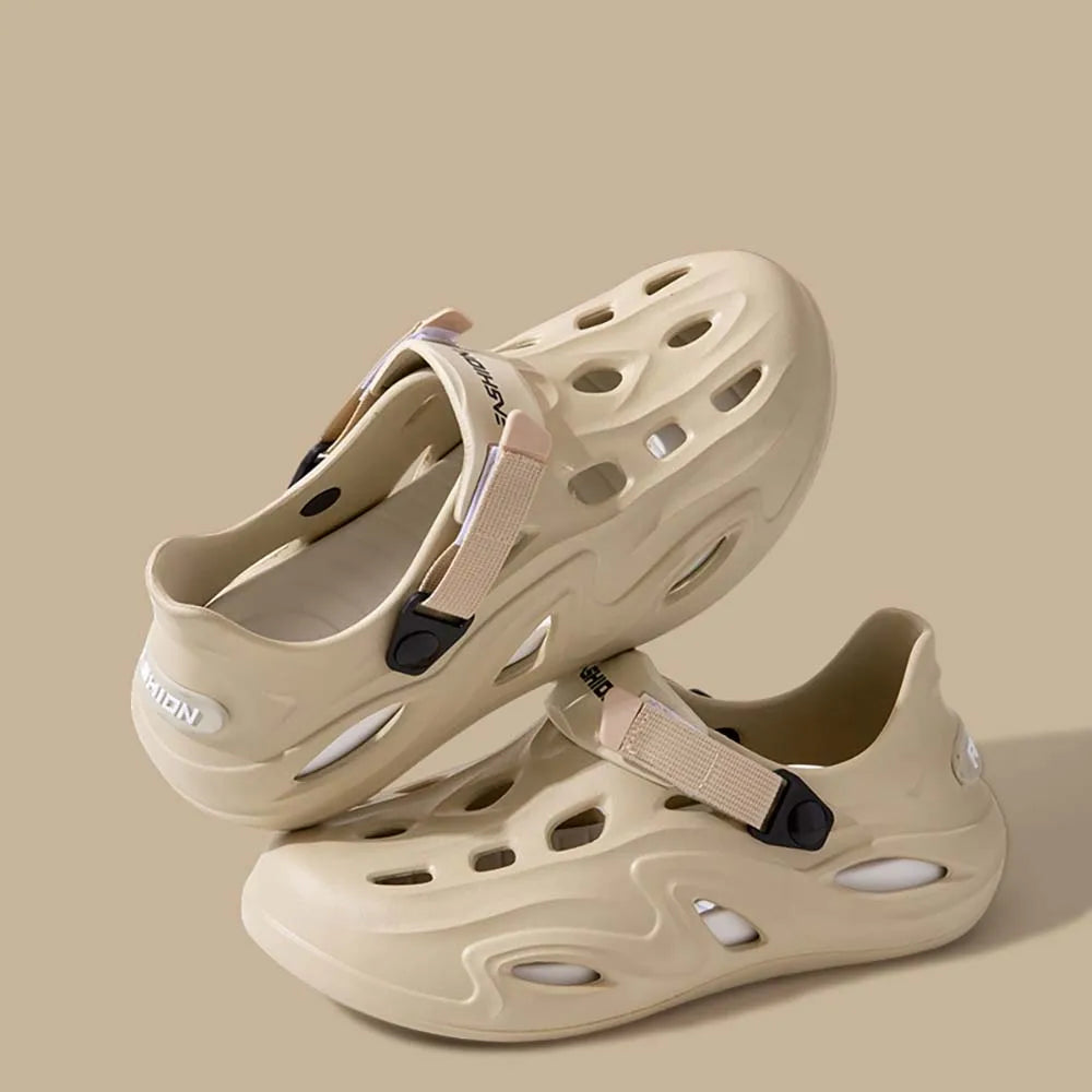 ZHIDA Men Summer Anti-slip Soft EVA Slippers Male Outdoor Hole Garden Sandals Casual Breathable Comfortable Flat Indoor Shoes