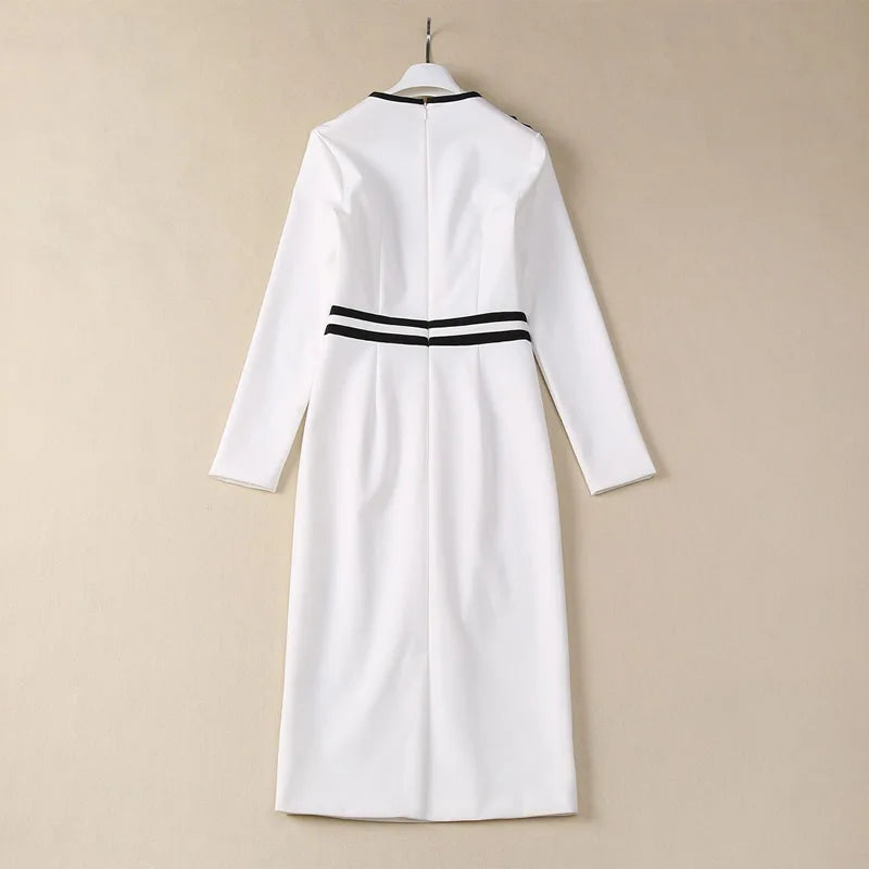 Kate Middleton Princess Dress Women Long Sleeve O-Neck Bow Dress