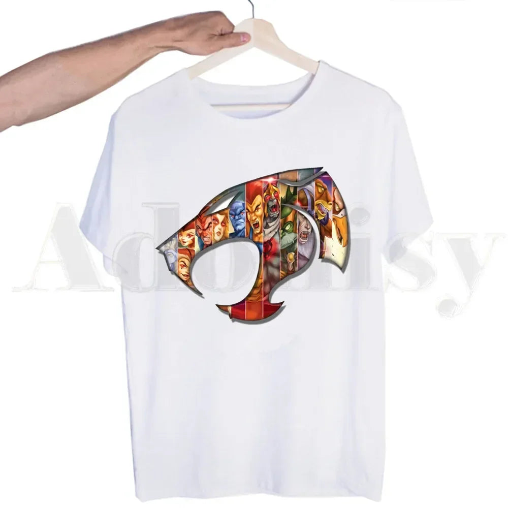 Thundercats Hip Hop Kawaii Cartoon T-shirts Top Tees Streetwear Harajuku Funny Tshirts Men Fashion Summer Tshirt
