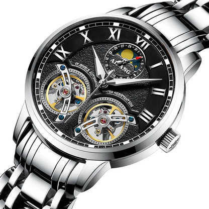 AILANG top luxury brand men's automatic watch quality business waterproof expensive double tourbillon mechanical watches fashion