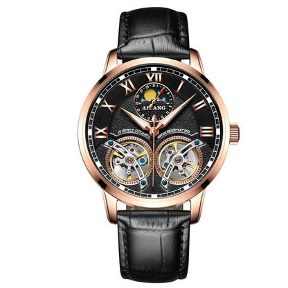 AILANG top luxury brand men's automatic watch quality business waterproof expensive double tourbillon mechanical watches fashion