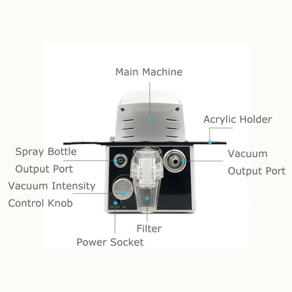 Microdermabrasion Diamond Machine Dermabrasion Facial Peeling Water Spray Exfoliation Face Skin Peel Vacuum Blackhead Removal