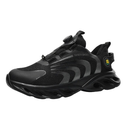 Rotary Buckle Work Sneakers Protective Shoes Lightweight Safety Shoes Puncture-Proof Anti-smash Steel Toe Shoes Work Footwear