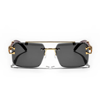 Ruiao Rimless Pilot Luxury Designer Brand Square Sunglasses Diamond Cut Shades UV400 Frameless Eye Glasses for Men And women