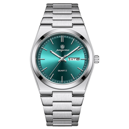 PENGAGAR Luxury Men Watch Date Week Waterproof Luminous Stainless Steel Watch For Man Casual Quartz Men's Watches Male Sport+Box