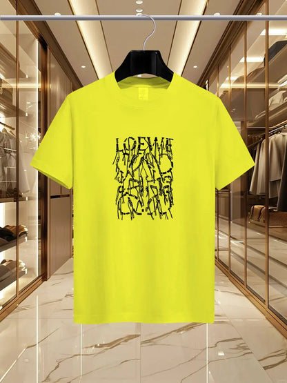 2025 Summer Luxury fashion LEW brand printed T-shirts, pure cotton round-neck casual and trendy Y2K high-end and high quality