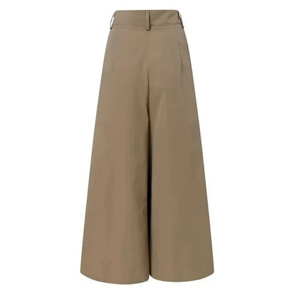 Flared Palazzo Pants For Women Cropped Cotton Linen Comfy Baggy Pants With Pockets Fashion Elegant Party High Waist Trousers