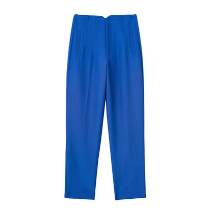 TRAFZA Women Elegant Solid Pencil Pants High Waist Pant For Women Casual Streetwear Woman Trousers Office Wear Chic Pant