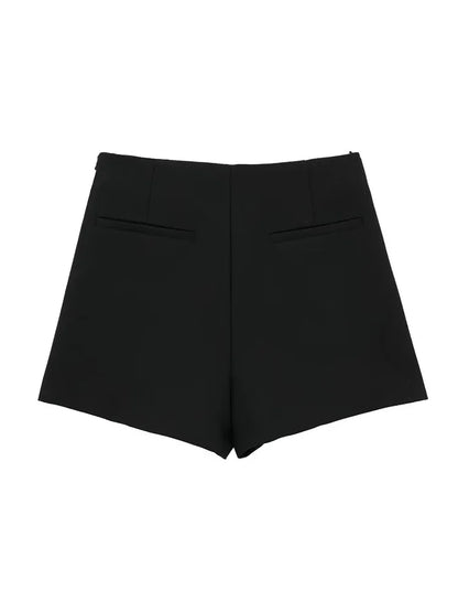 Willshela Women Fashion Solid Bandage Side Zipper Mini Skirts Shorts Vintage High Waist Female Chic Lady Shorts