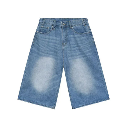 Women's Retro Wide Leg Baggy Casual Denim Shorts Harajuku Aesthetic High Waist Loose Shorts 2024 Summer Fashion Punk Shorts