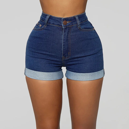 Denim Pant Women Mom Jeans Shorts Pants Bodycon High Waist Short Trousers Sexy Y2k Streetwear Elegant Splice Party Club Simple