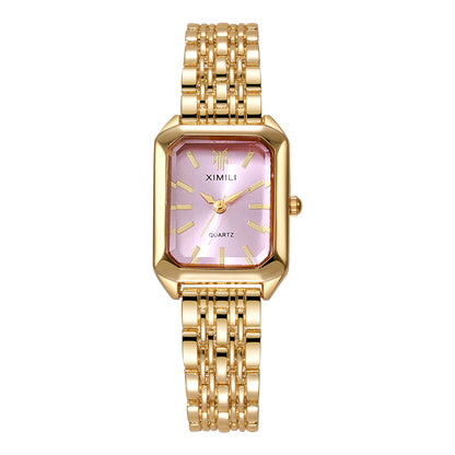 1/2/4PCS Luxury Women Watches Fashion Rectangle Woman Quartz Watch Stainless Steel Band Wristwatches Reloj Mujer（Without Box）