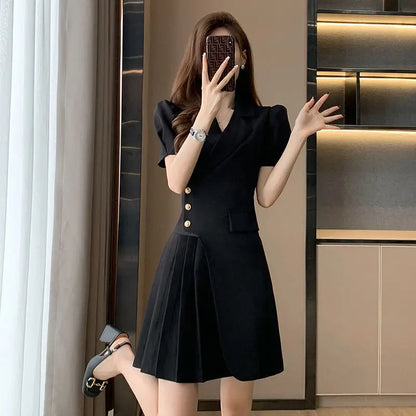 CGC Casual Slim Office Elegant Short Dresses For Women Korean Fashion Summer White Dresses 2024 Short Sleeve Female Clothing