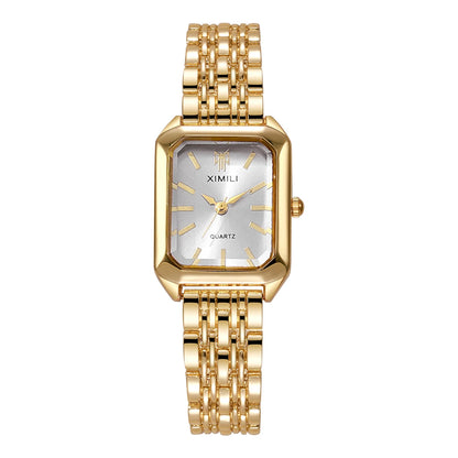 1/2/4PCS Luxury Women Watches Fashion Rectangle Woman Quartz Watch Stainless Steel Band Wristwatches Reloj Mujer（Without Box）