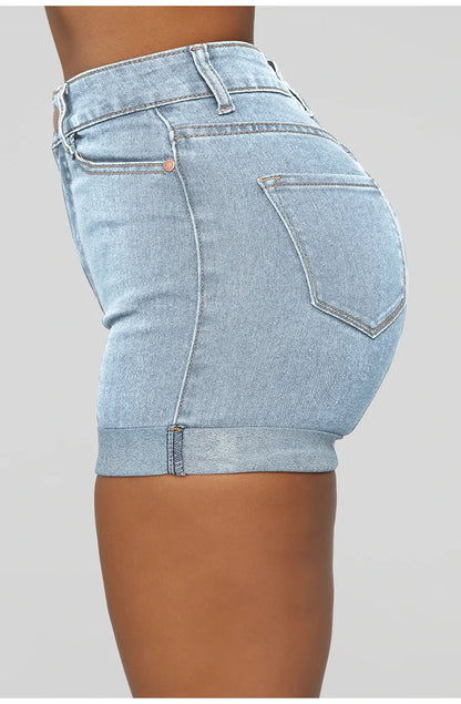 Denim Pant Women Mom Jeans Shorts Pants Bodycon High Waist Short Trousers Sexy Y2k Streetwear Elegant Splice Party Club Simple