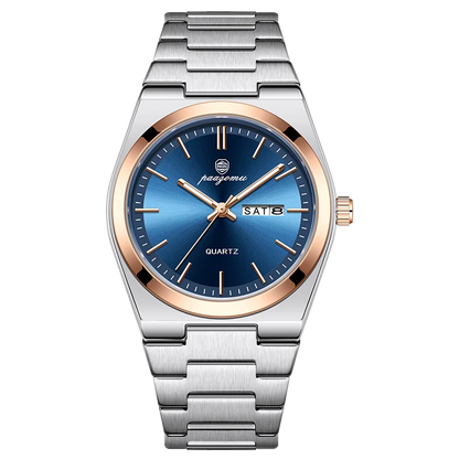 PENGAGAR Luxury Men Watch Date Week Waterproof Luminous Stainless Steel Watch For Man Casual Quartz Men's Watches Male Sport+Box