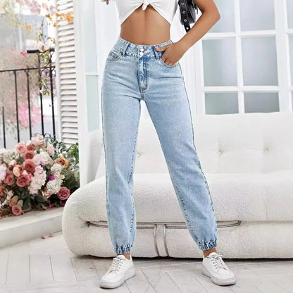 Jeans Women Pencil Pants Denim Mid Waist Zipper Fly Ankle Length Trousers Vintage Pockets 2024 Autumn Female Denims Streetwear