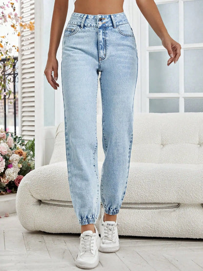 Jeans Women Pencil Pants Denim Mid Waist Zipper Fly Ankle Length Trousers Vintage Pockets 2024 Autumn Female Denims Streetwear