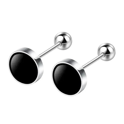 925 Sterling Silver Black heart Star Round Small Stud Earrings for Women Luxury High Quality Wedding Party Jewelry Gift