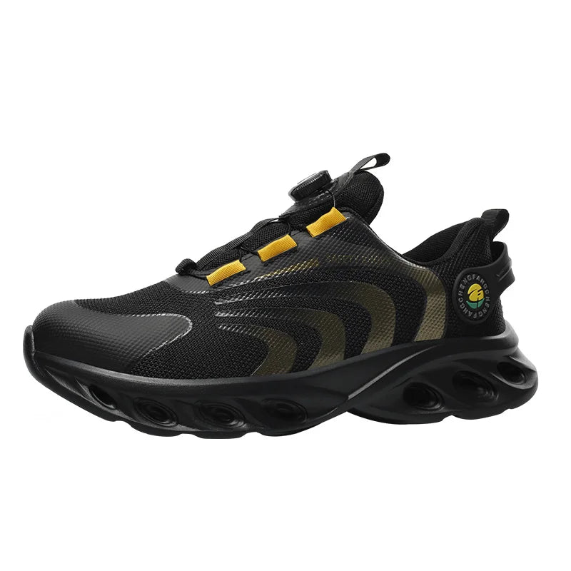 Rotary Buckle Work Sneakers Protective Shoes Lightweight Safety Shoes Puncture-Proof Anti-smash Steel Toe Shoes Work Footwear