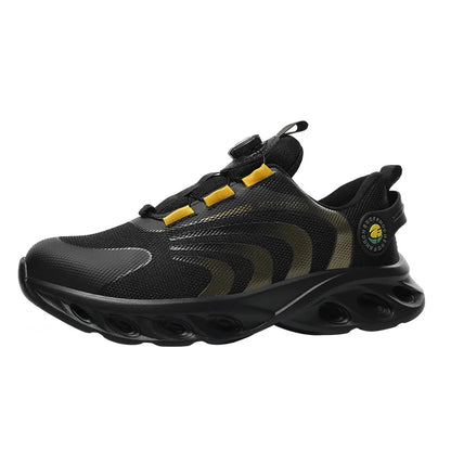 Rotary Buckle Work Sneakers Protective Shoes Lightweight Safety Shoes Puncture-Proof Anti-smash Steel Toe Shoes Work Footwear