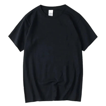 Summer Men's Short Sleeved T-shirt High-Quality Combed Cotton Solid Color Fashion Casual Round Neck Cool Women/Men Tops Loose