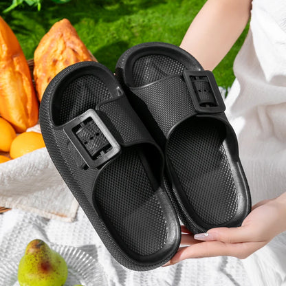 New Women's Thick Sole Flip Flops - Summer Outdoor Sandals , Lightweight EVA Beach Slides, Anti-Slip Shower Unisex Shoes