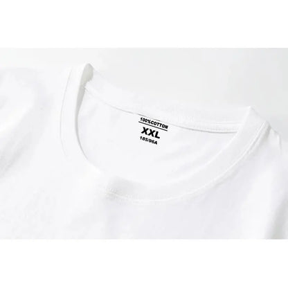 Summer Men's Short Sleeved T-shirt High-Quality Combed Cotton Solid Color Fashion Casual Round Neck Cool Women/Men Tops Loose